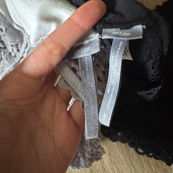 Aerie American Eagle Halter Neck Bralette Gray and Black Bundle Size M - Picture 2 of 4